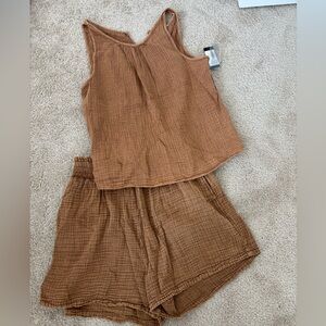 RD style boem boutique gauze top and shorts set
